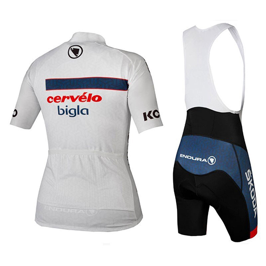 2018 Maillot Cervelo Bigla Tirantes Mangas Cortas Blanco Negro